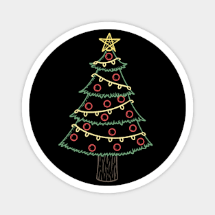 Christmas Tree Colored lineart version Magnet